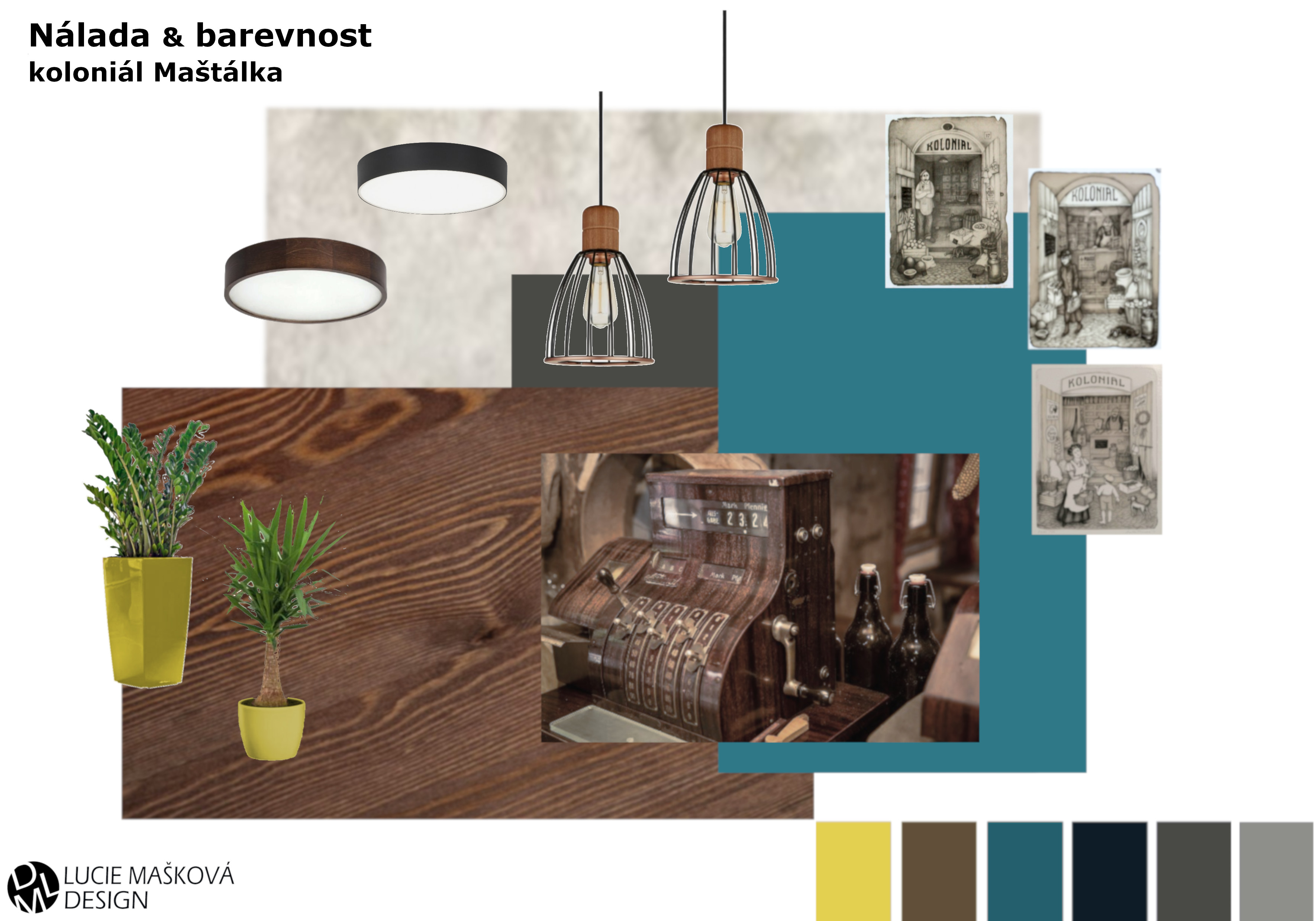 Interior Design Moodboard, komerční Prostory